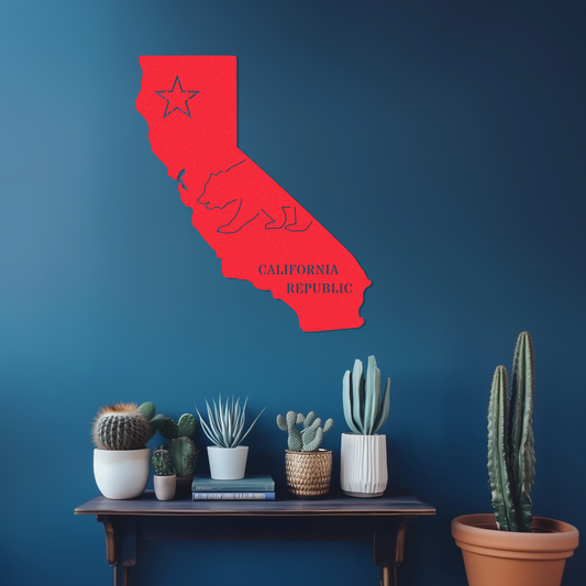 California Flag/State Shape Sign
