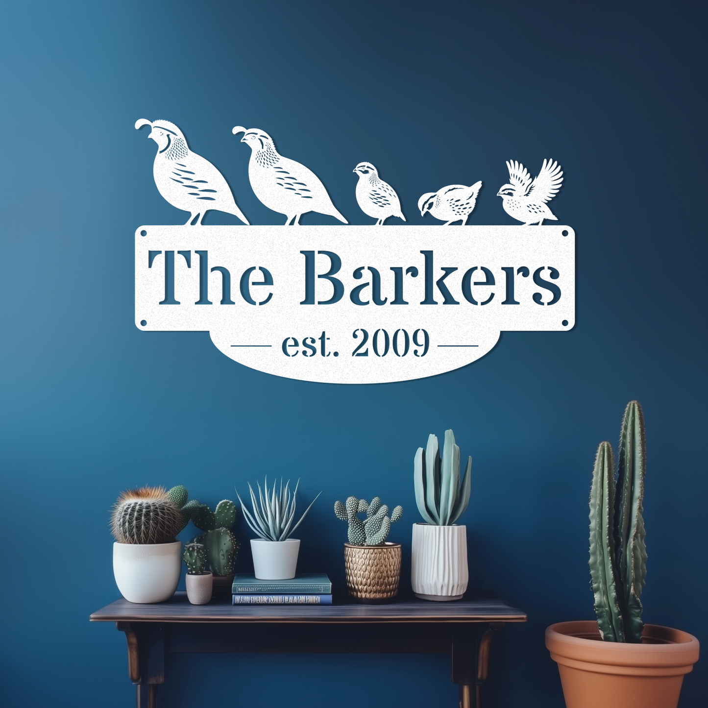 Desert Quail Family Sign
