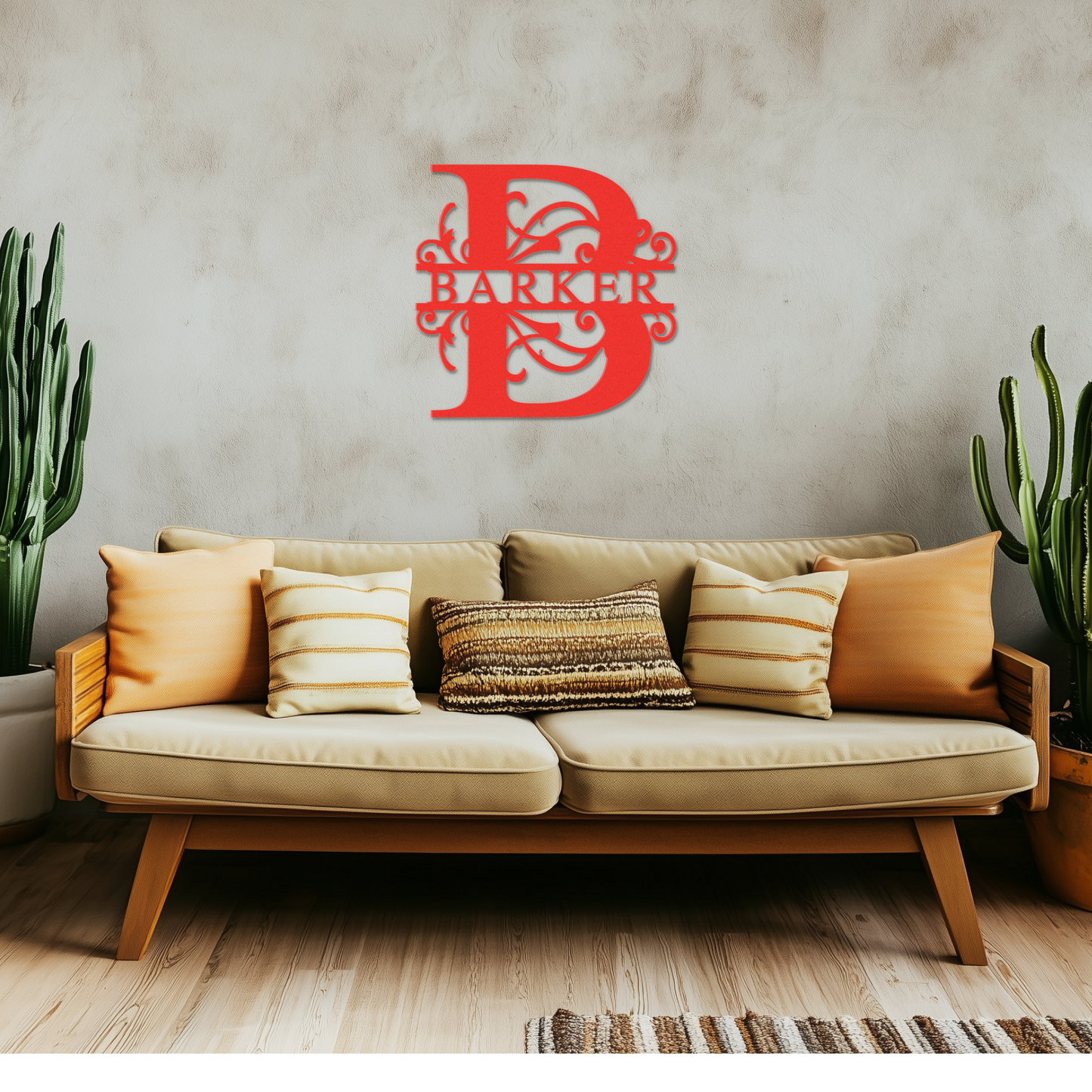 Custom Name Monogram Metal Sign