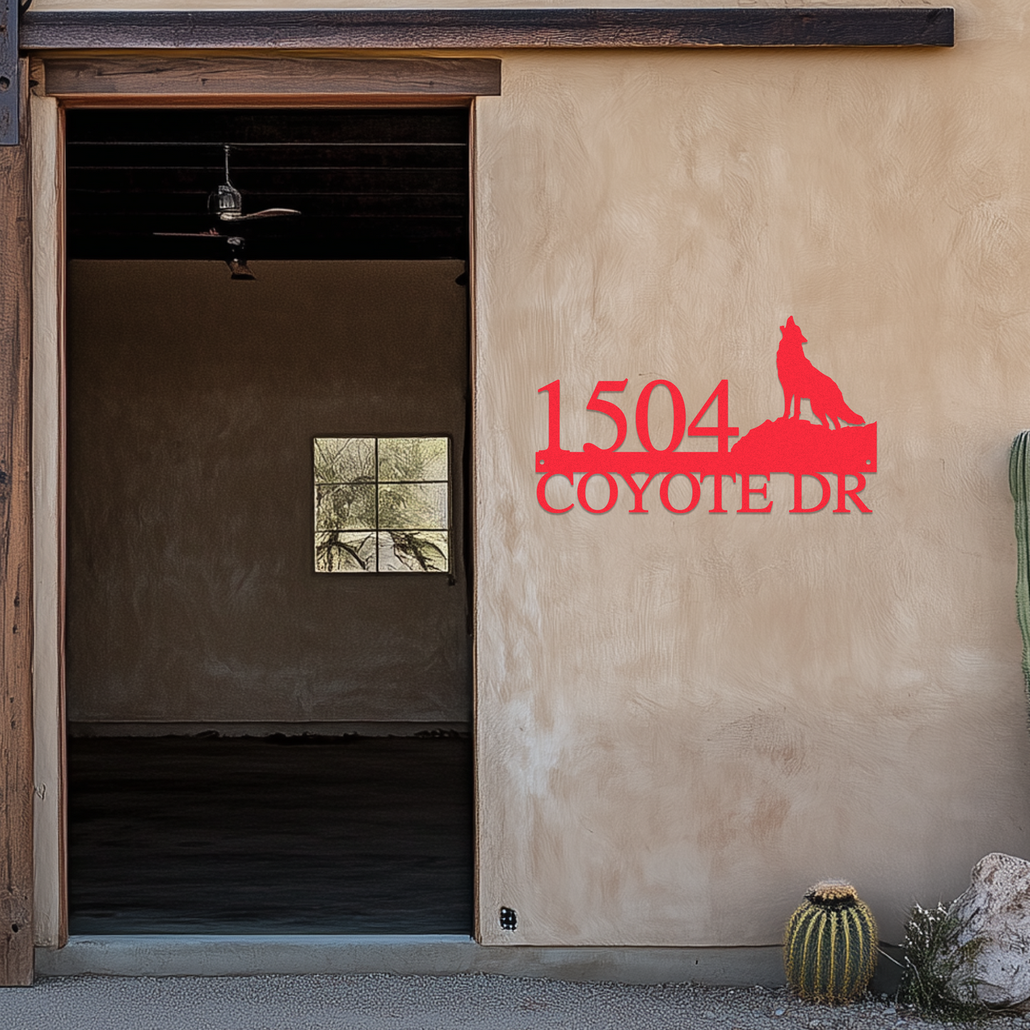 Coyote Address Metal Sign
