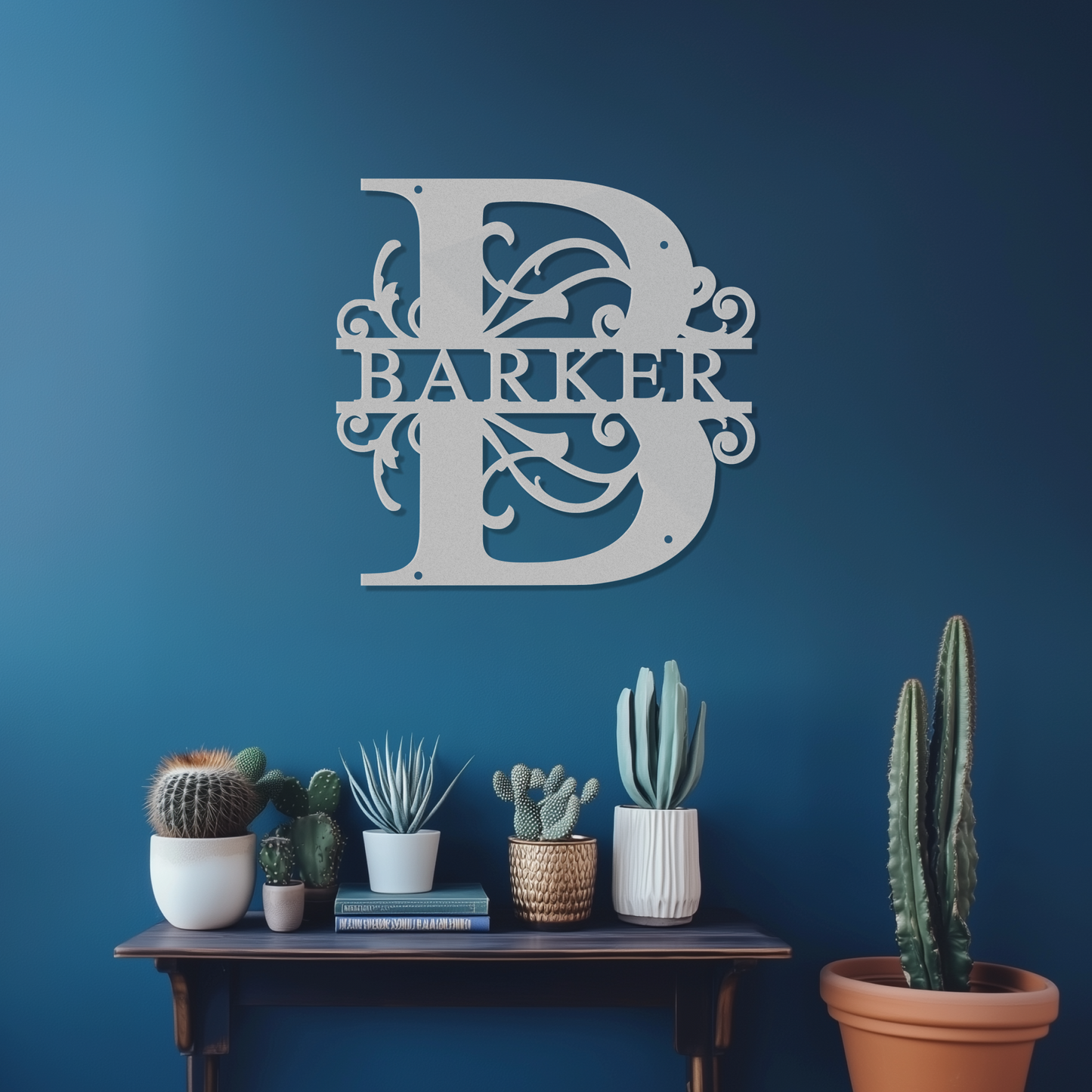 Custom Name Monogram Metal Sign