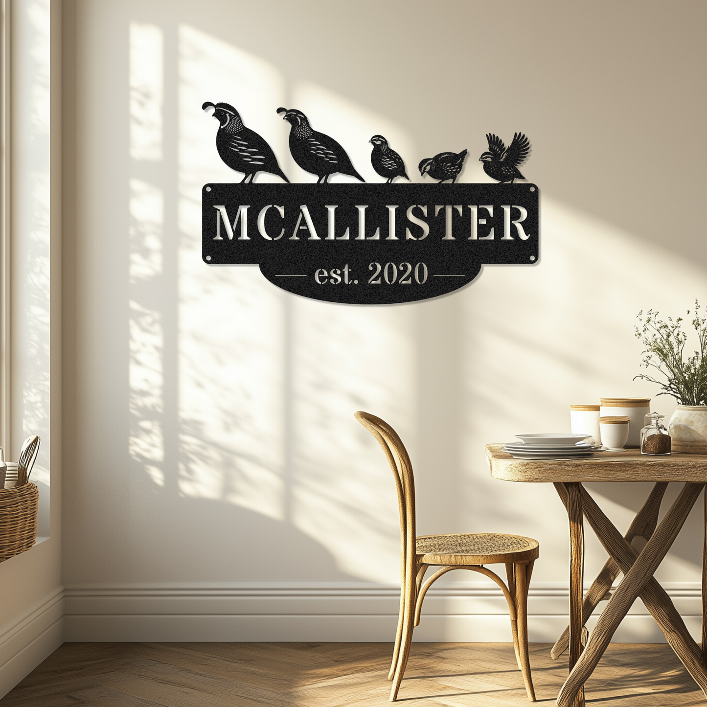 Desert Quail Family Sign