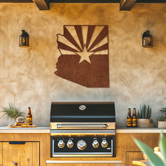 Arizona State Flag Metal Sign