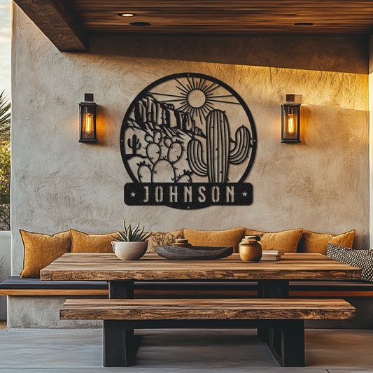 Desert Cliffs Custom Name Sign