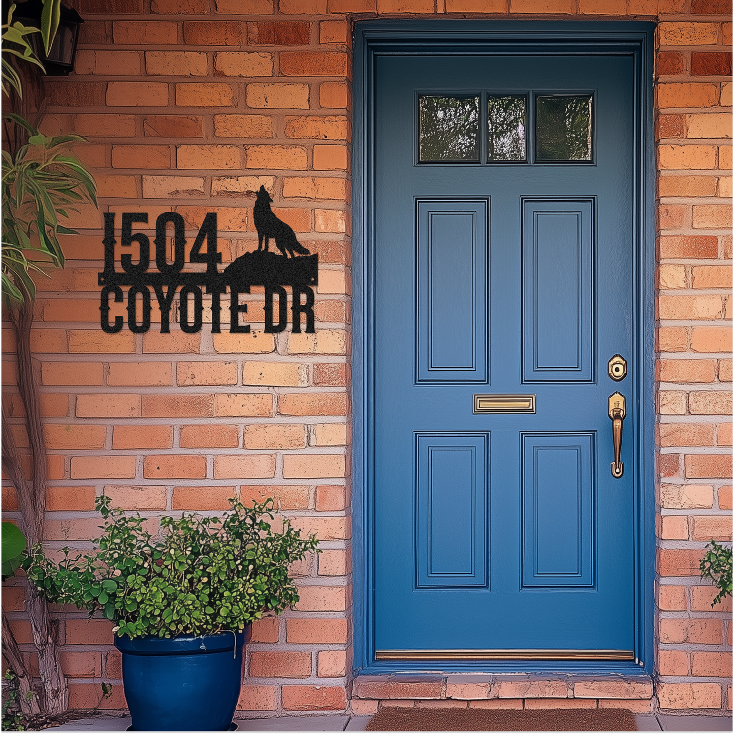 Coyote Address Metal Sign