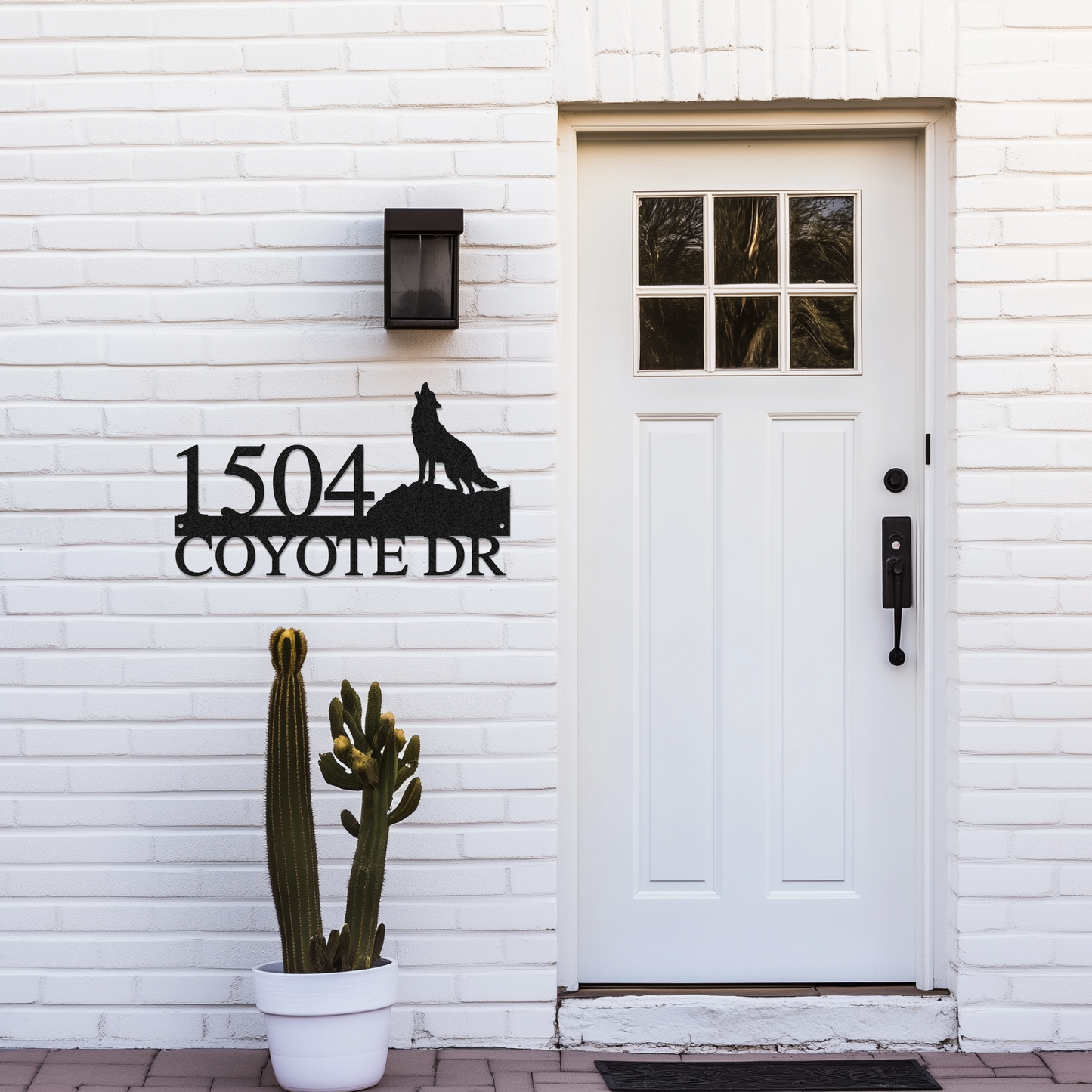 Coyote Address Metal Sign