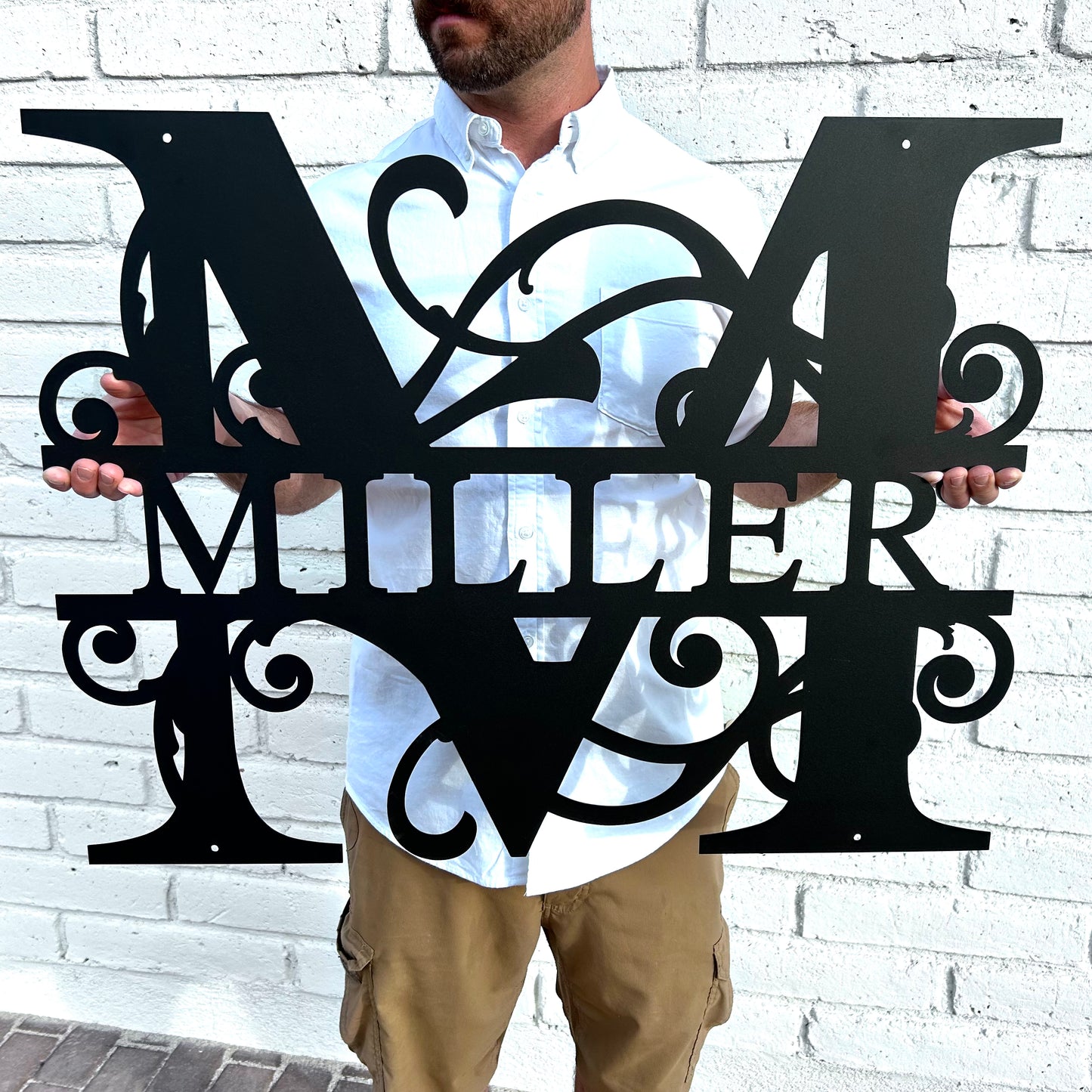 Custom Name Monogram Metal Sign