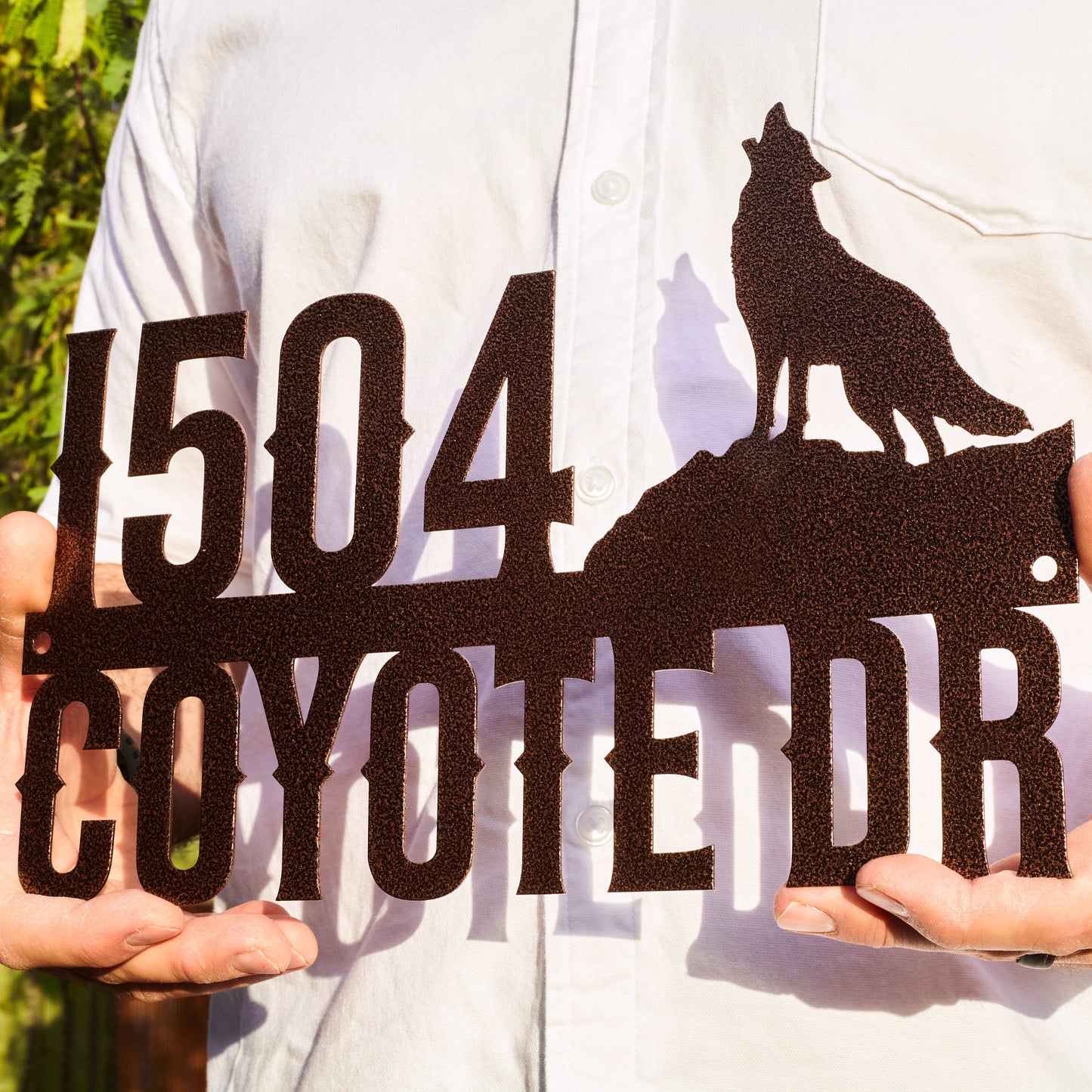 Coyote Address Metal Sign
