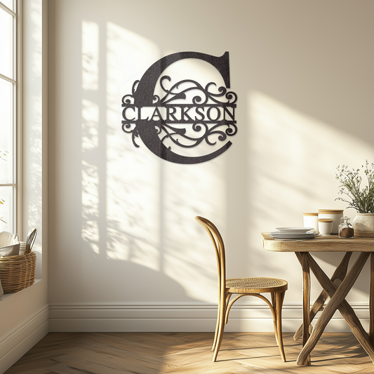 Custom Name Monogram Metal Sign