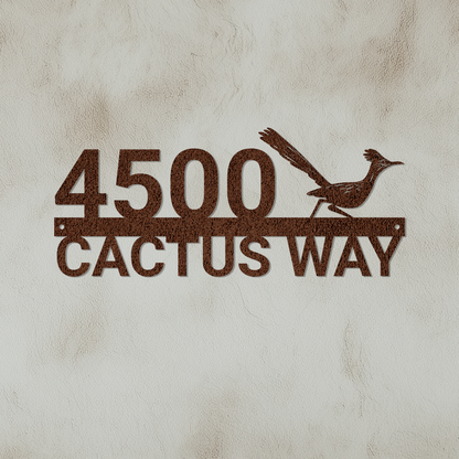 Roadrunner Address Metal Sign