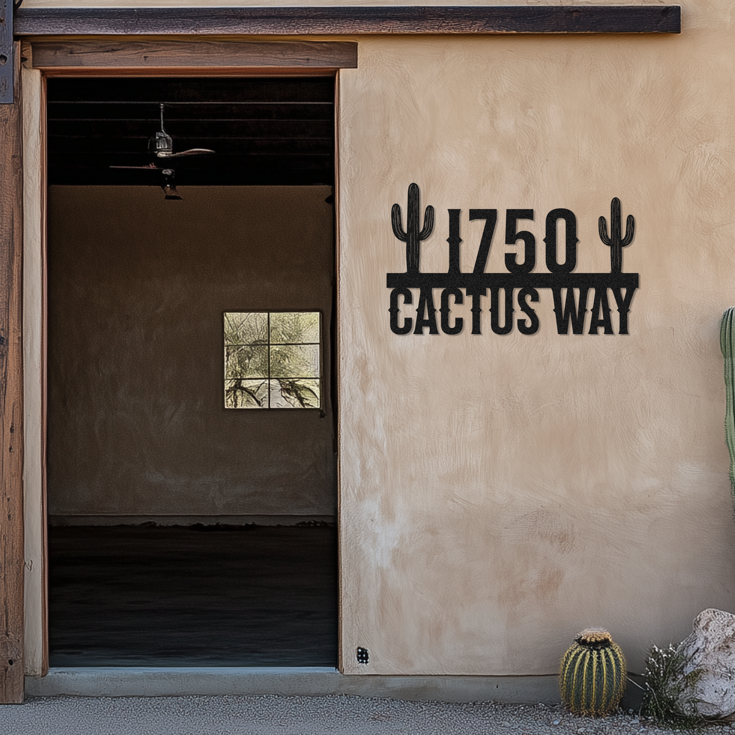 Cactus Address Metal Sign