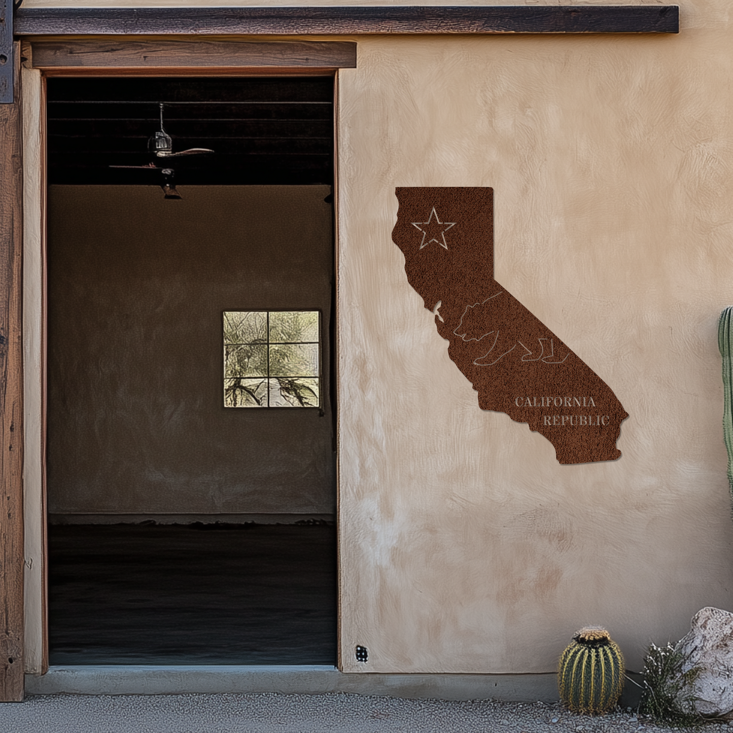 California Flag/State Shape Sign