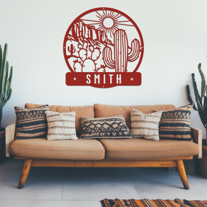 Desert Cliffs Custom Name Sign
