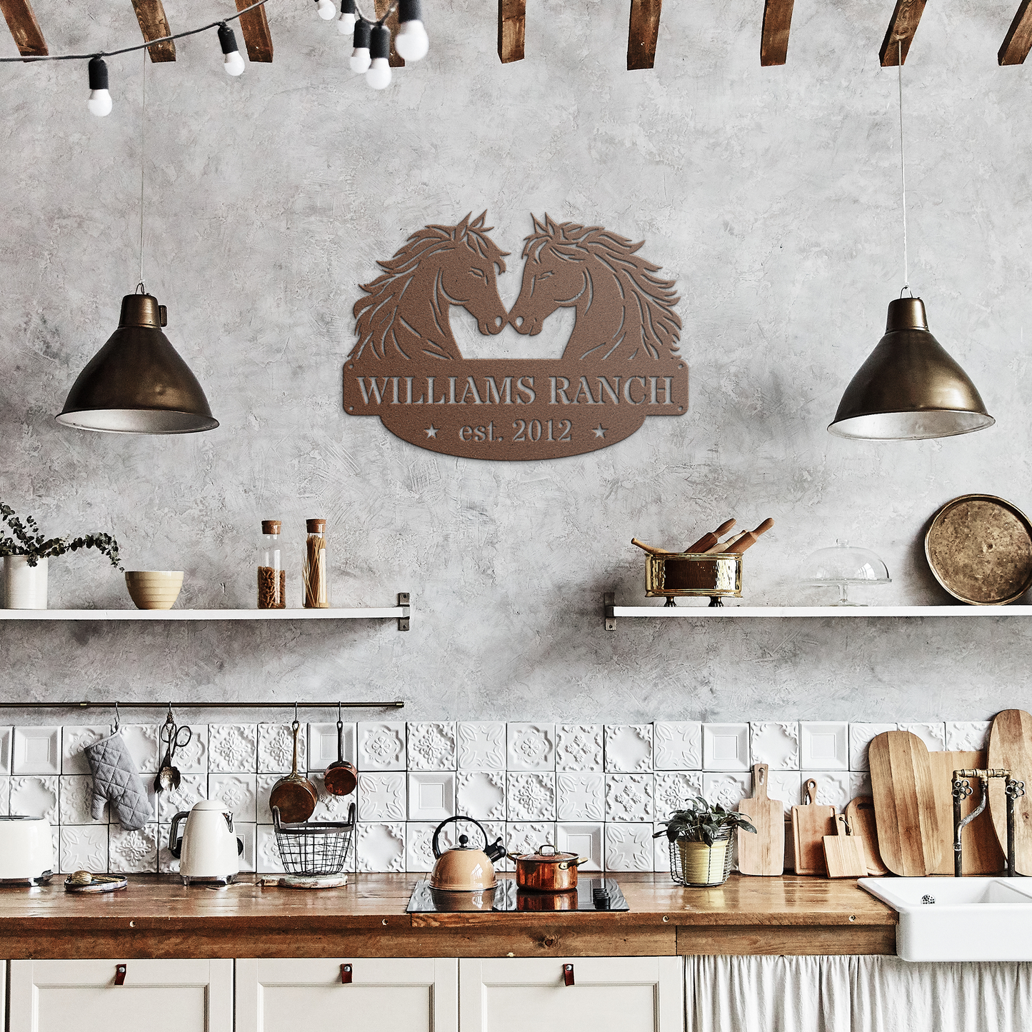 Two_Horses_Family_Sign_Copper_Rustic_Kitchen_Mockup.png