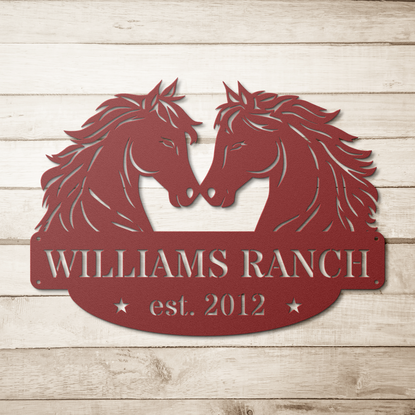 Two_Horses_Family_Sign_Red_Simple_Wood_BKGD_Mockup.png